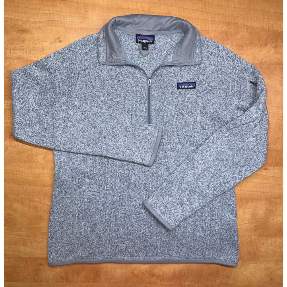 Patagonia Better Sweater 1/4 Zip Fleece Pullover Grey Heather Womens L